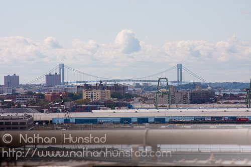The Verrazano Narrows Bridge from the Brooklyn Bridge